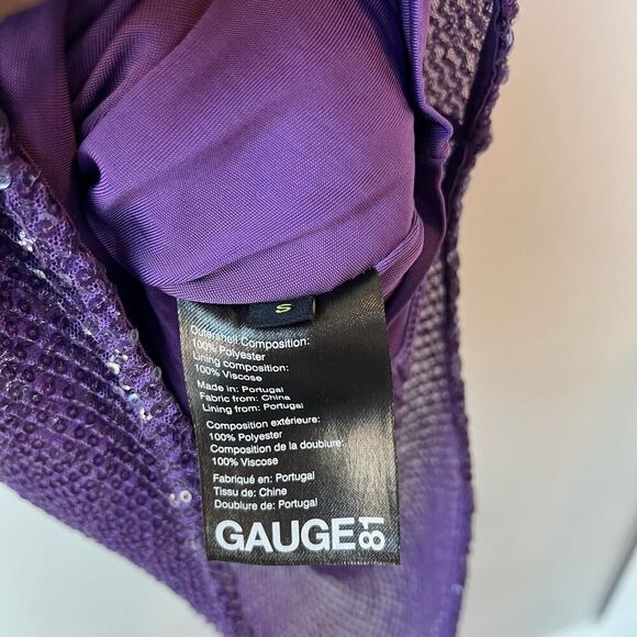 Gauge81 Dress Perry Purple Ruched Sequined Sleeveless Mini Party Dress Size S - Picture 7 of 8